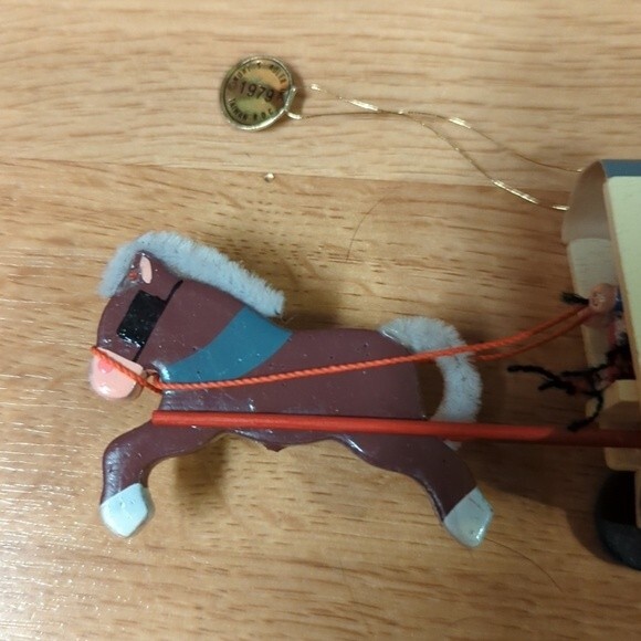 Kurt Adler O'Reilly's Provisions & Meat Wagon Wood Christmas Ornament 1979 - Picture 4 of 9